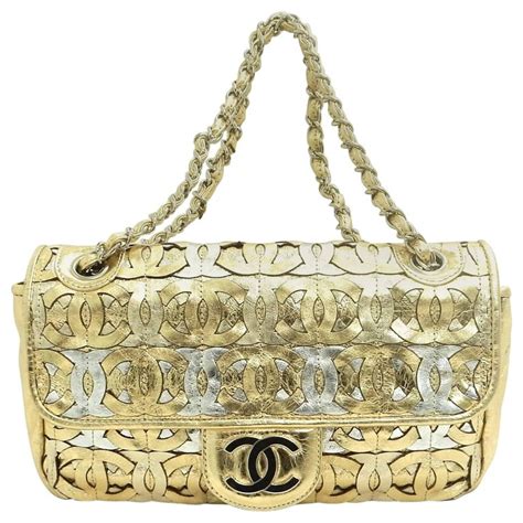 chanel bag silver and gold chain|Chanel bag with gold hardware.